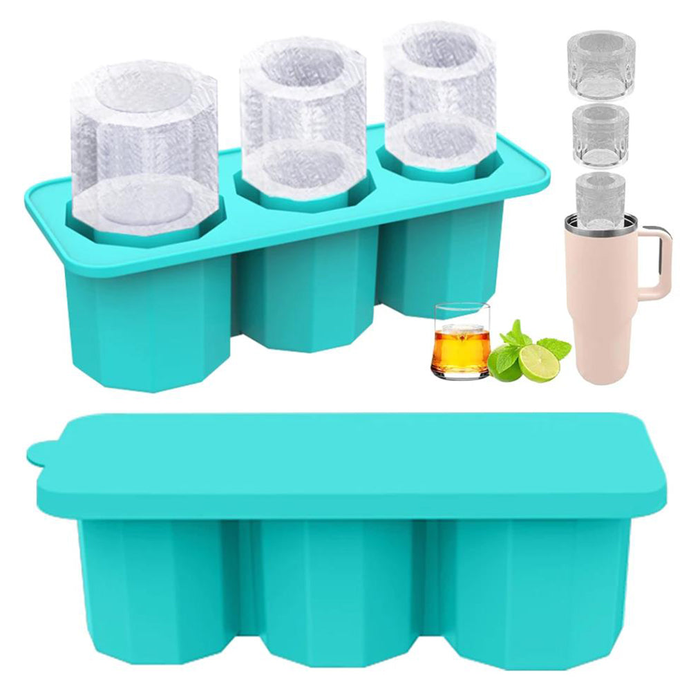 Ice Cube Tray for Stanley 30-40 Oz Tumbler Cup Silicone Ice Mold Maker with Lid