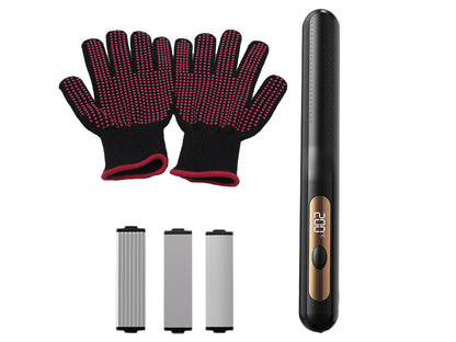3 in 1 Hair Crimper Hair Straightener Interchangeable Plates with Gloves