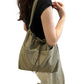 Nylon Crossbody Shoulder Tote Bag Large Capacity Drawstring Bucket Bag