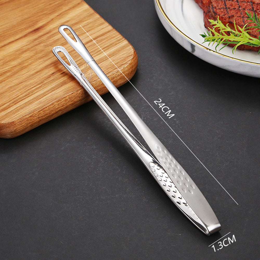 6 Stainless Steel Long Handle Food Tongs Grill Tweezers
