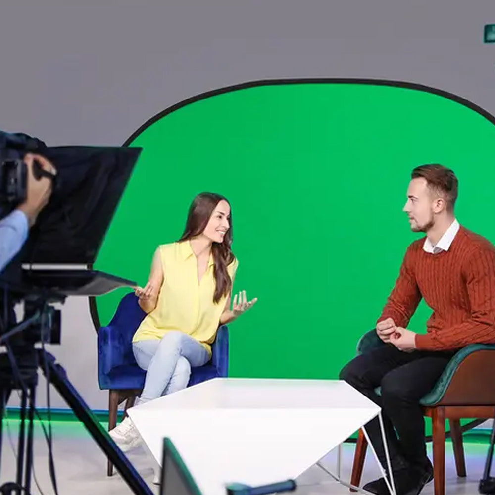 2-in-1 Collapsible Pop-Up Chroma Key Background Board-Blue ang Green