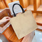Jute Reusable Handbags-flower