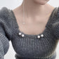 16Pcs Brooch Anti-Exposure Neckline Double-Headed Artificial Pearl Looper Right Angle