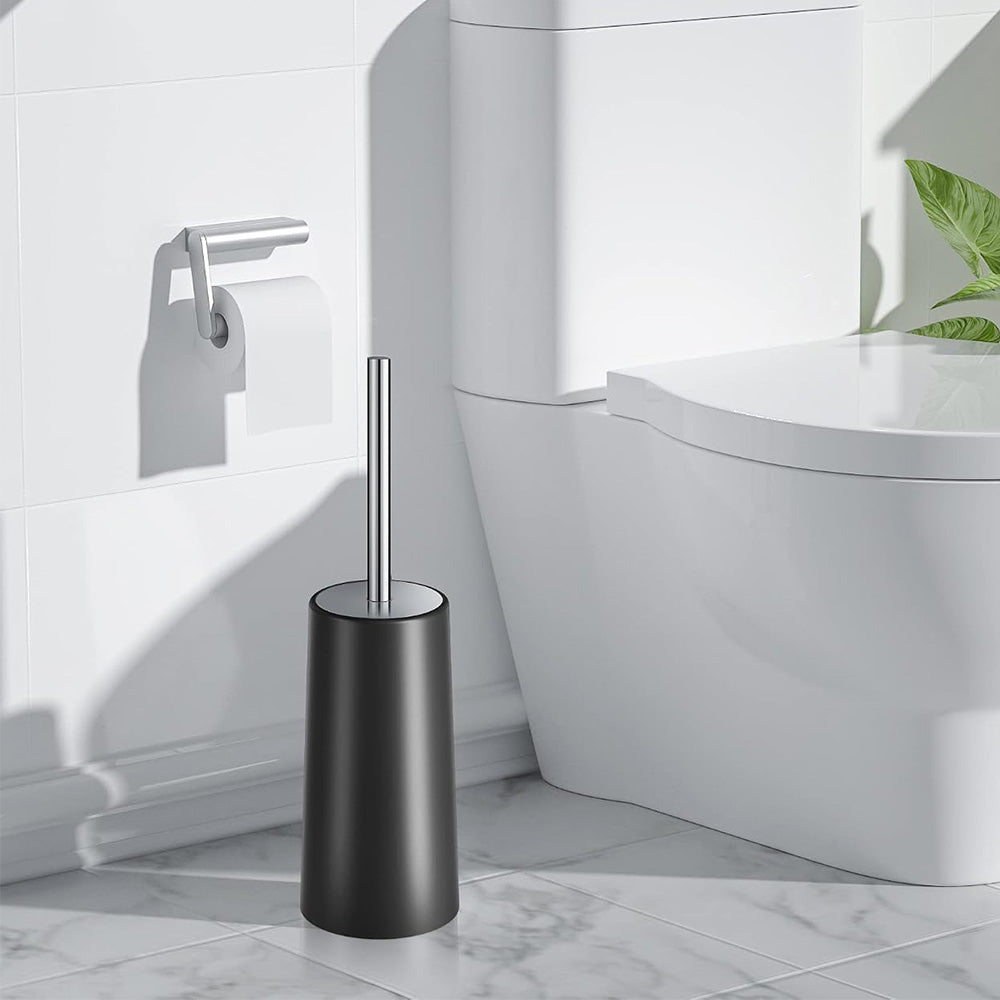 2 Pack Toilet Brush Set with 304 Stainless Steel Handle and Holder