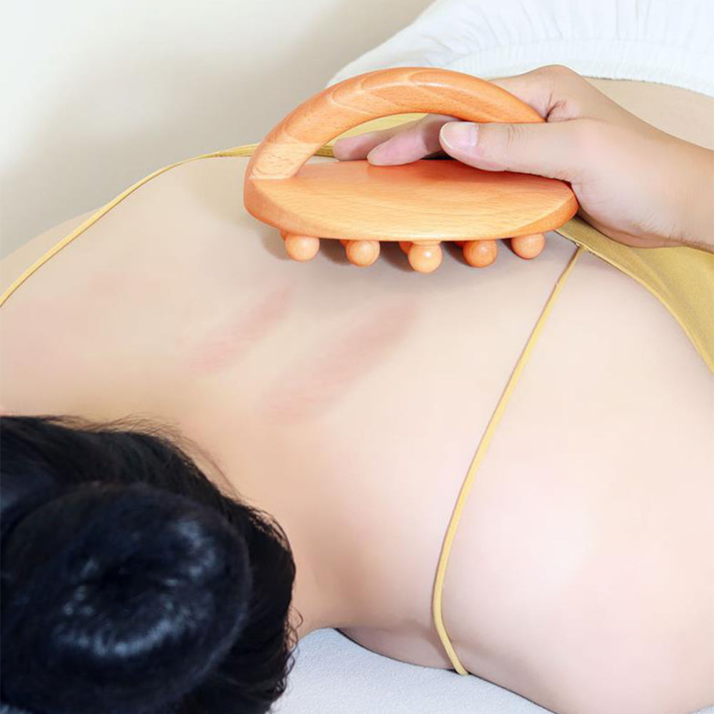 2Pcs Handheld Wood Therapy Massage Brush for Cellulite Remover