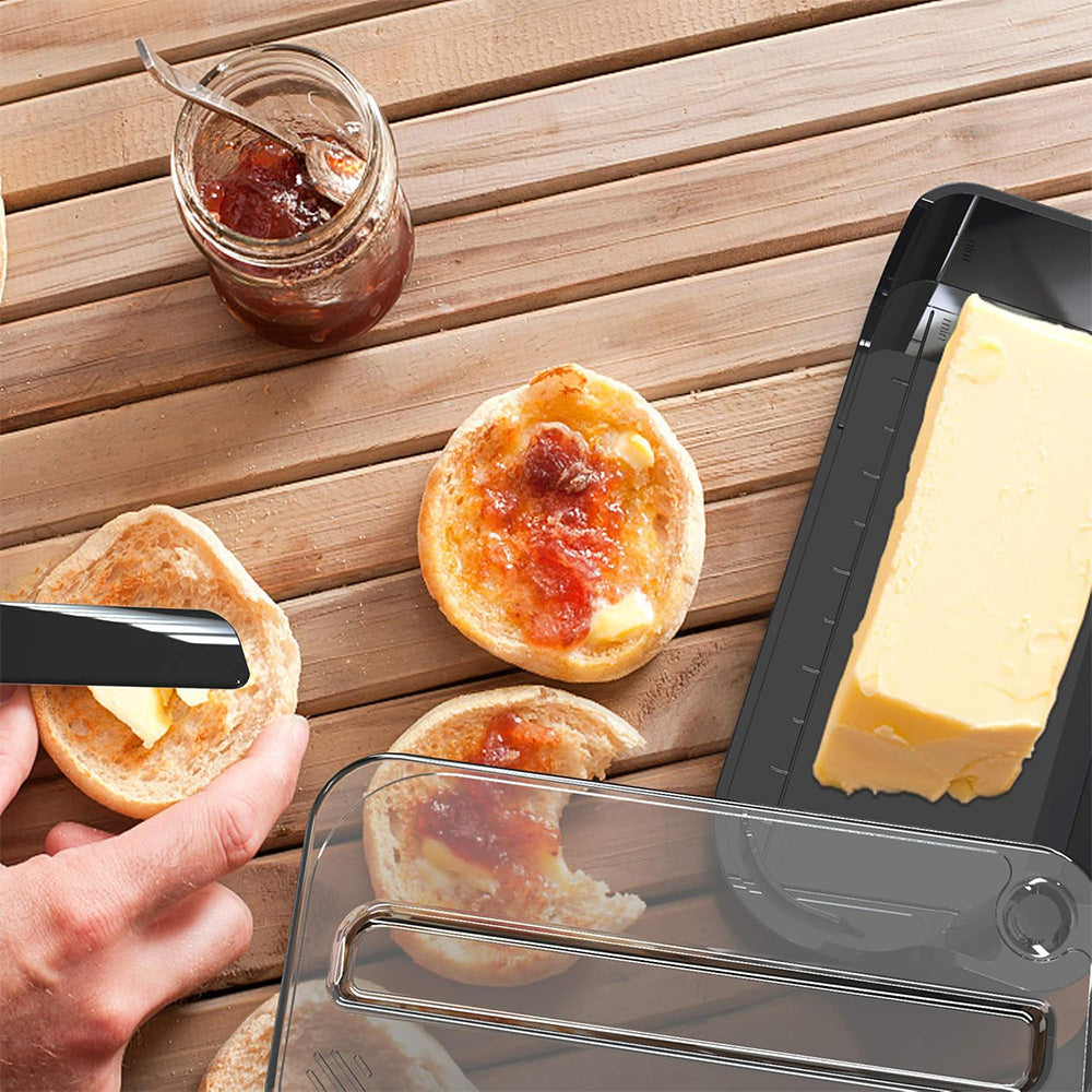 Butter Dish with Knife Butter Container with 180-degree Rotating Sealing Flip-Top
