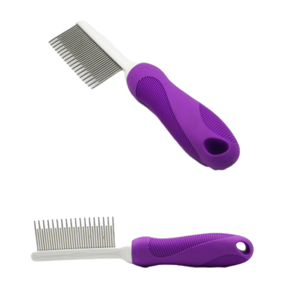 2Pcs Detangling Pet Comb with Long and Short Stainless Steel Teeth