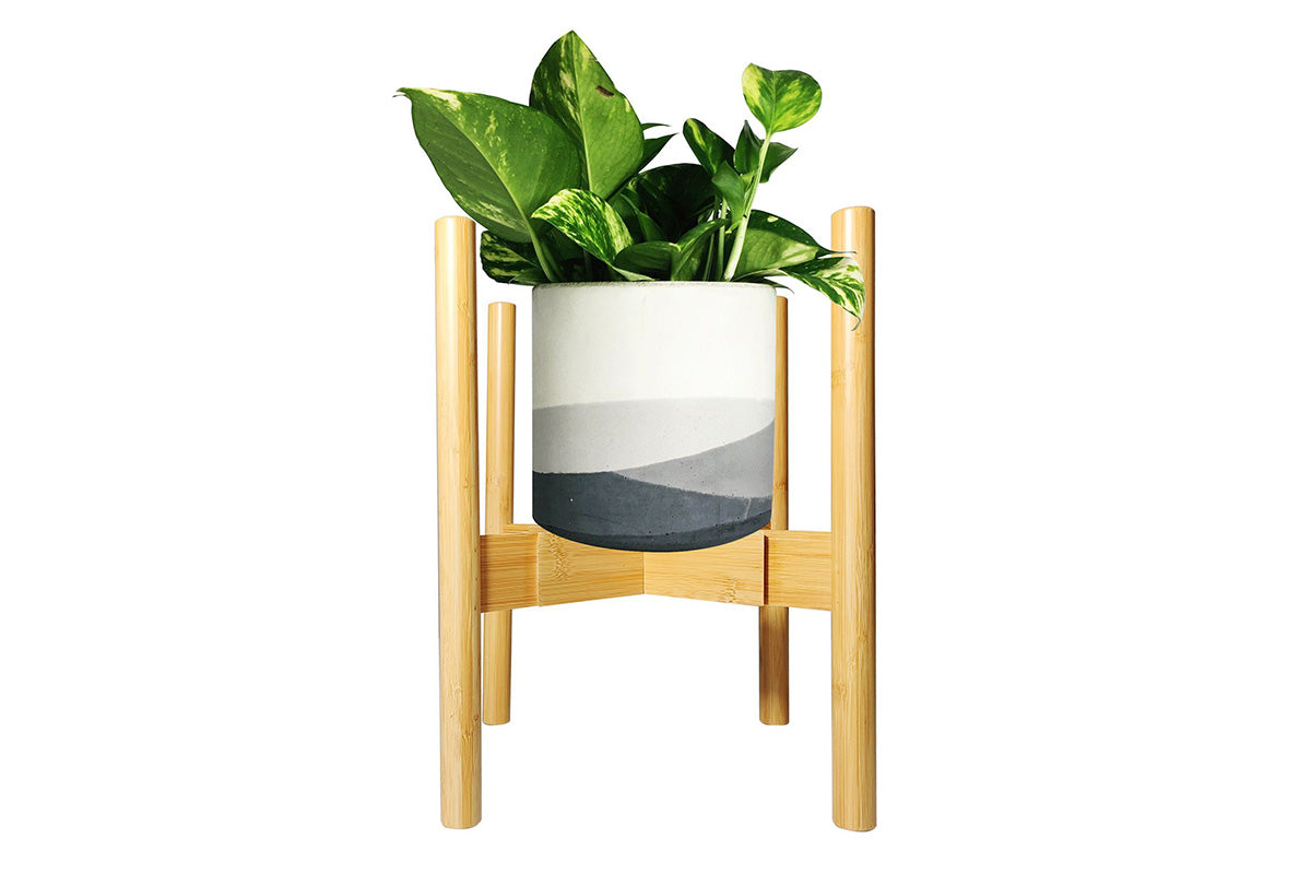 Adjustable Bamboo Plant Stand Holder Indoor for Stable Plant Display
