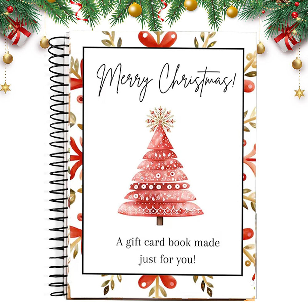 Christmas Gift Card Book 38 Pages Spiral Bound Holder Holiday Keepsake