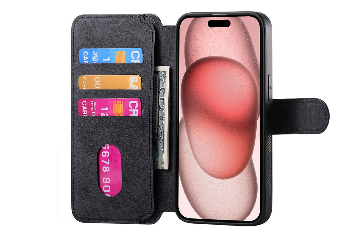 Magnetic Wallet Case for iPhone 17Series RFID Blocking Card Holder Phone Stand