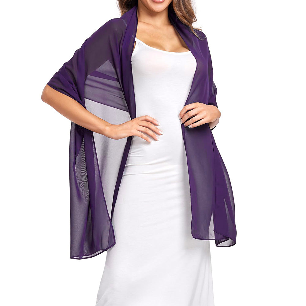 Chiffon Evening Dress Shawl for Weddings Parties 70x170cm