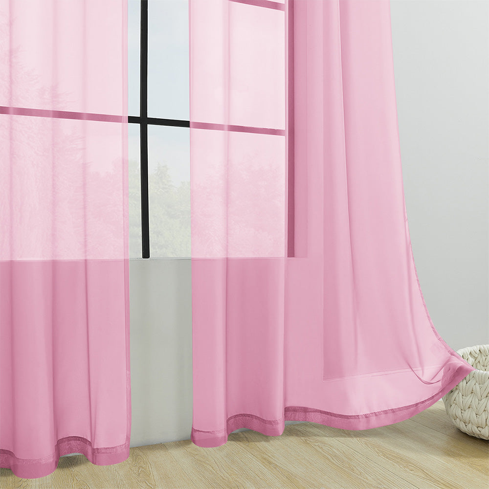 2Pcs 210x134cm Rod Pocket Sheer Curtain Voile Curtain Window Drape Privacy Draperies for Living Room