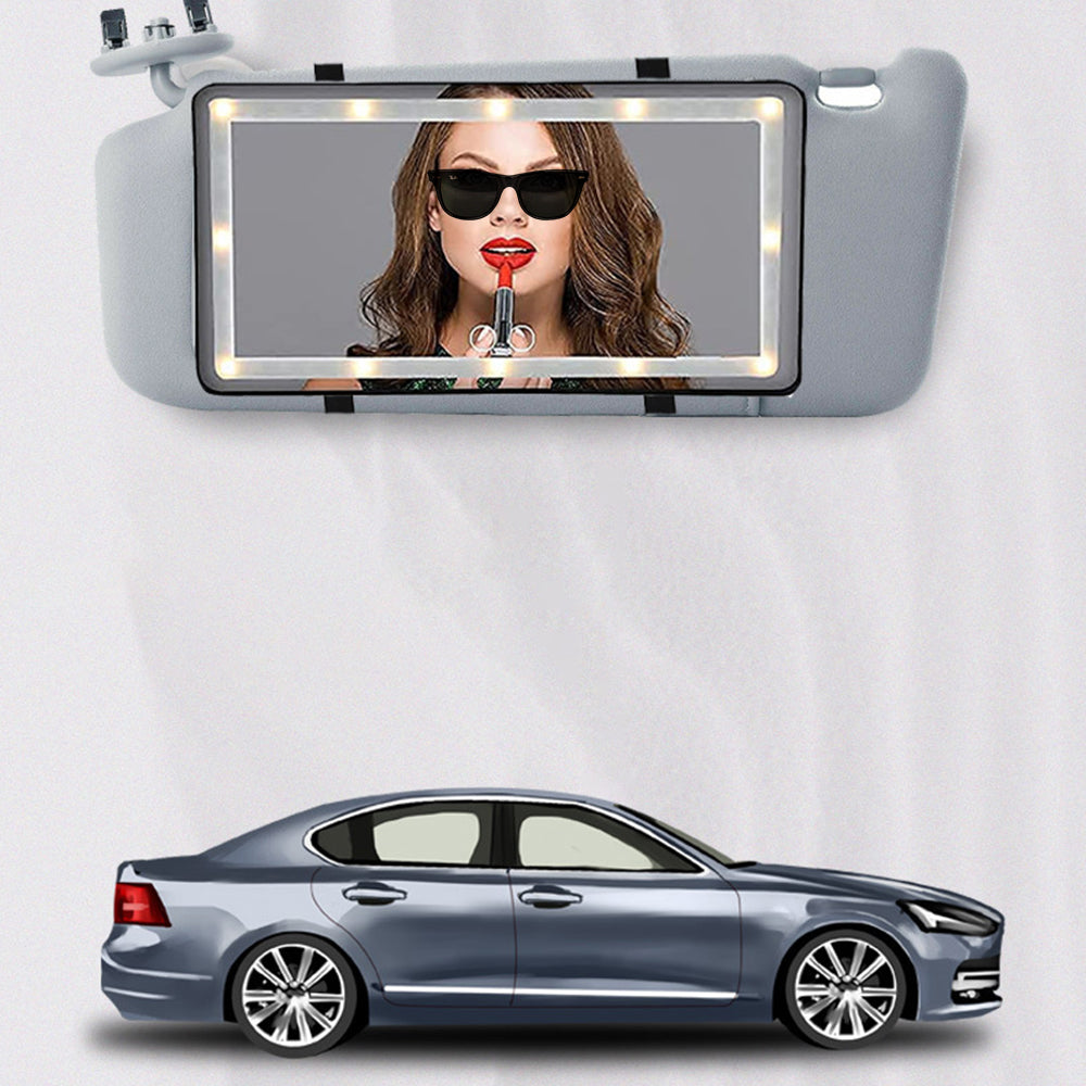 Car Sun Visor LED Makeup Mirror Set 3 Type Light Touch Screen