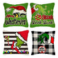4Pcs Christmas Print Throw Pillow Case Cartoon Cushion Cover Home Sofa Decor Gift-Style 1