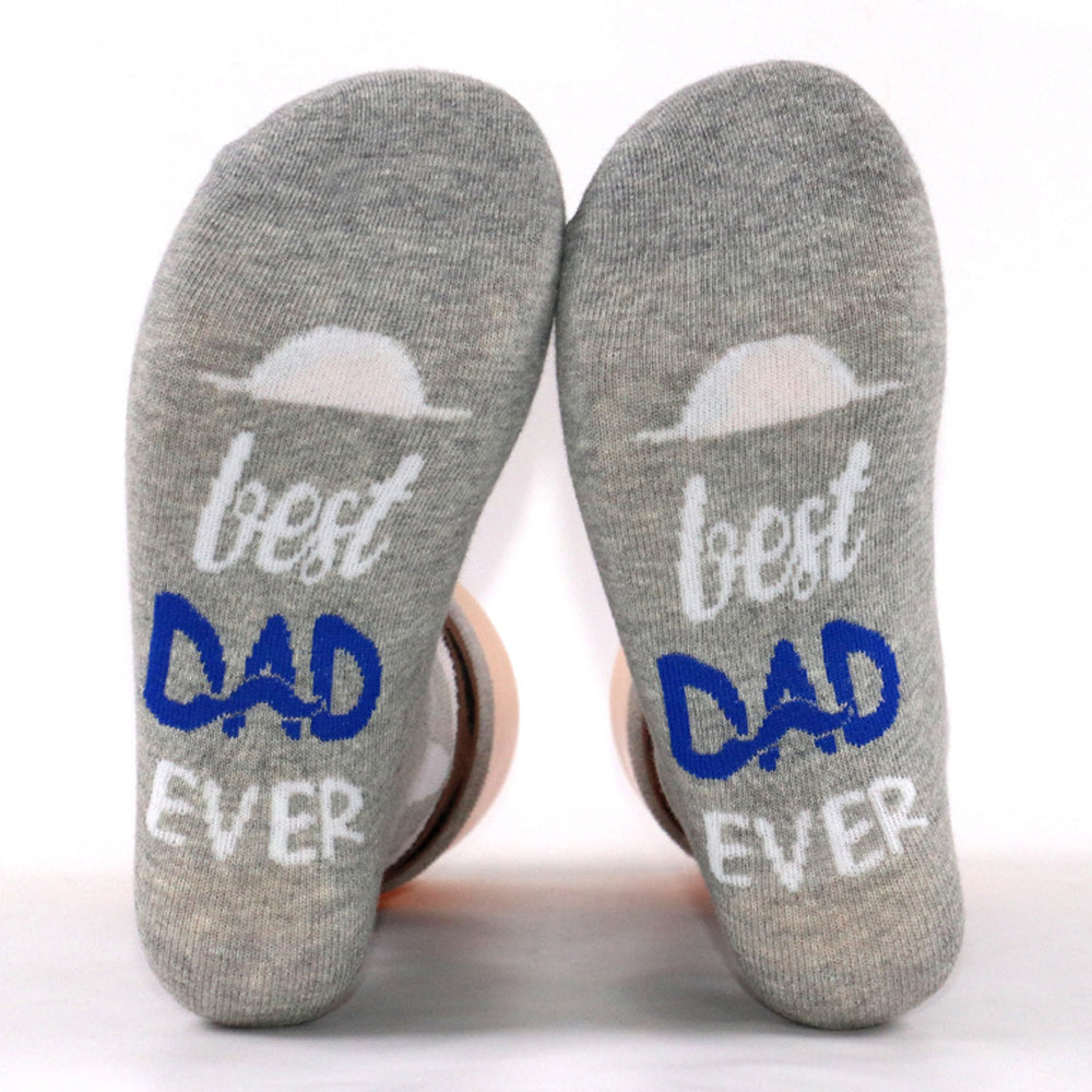2Pairs Father's Day Funny Socks for Dad-Grey and Black