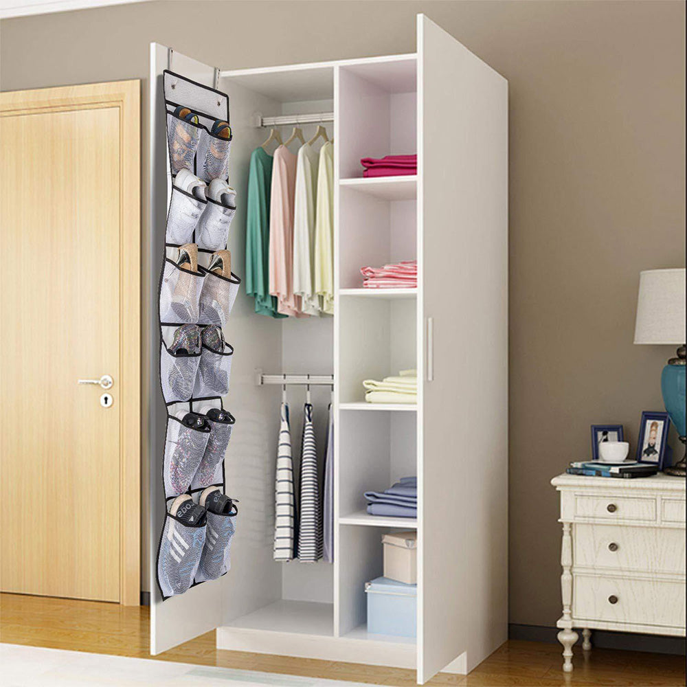 12 Pockets Hanging Shoe Storage Over The Door Shoe Organizer Shoe Rack Holder