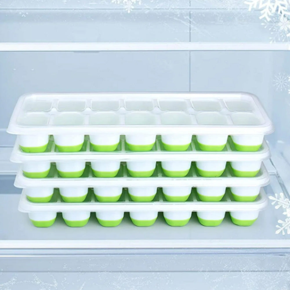 Large Capacity Ice Cube Tray Set with Storage Container and Scoop