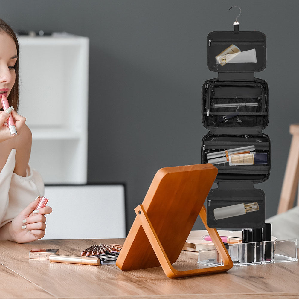 Travel Toiletry Bag Makeup Bag Cosmetic Organizer with Jewelry Organizer