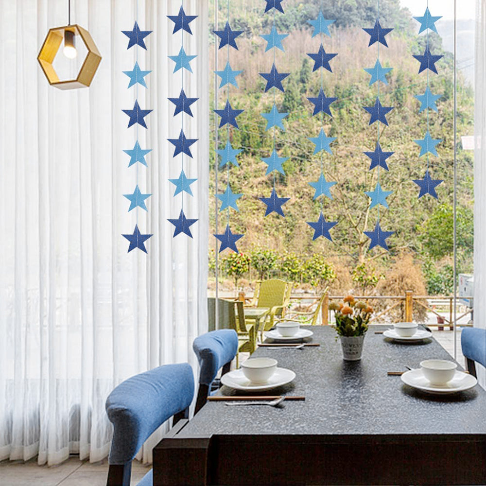 5 Pack 4m Thick Paper Star Garland Bunting Banners for Parties Weddings
