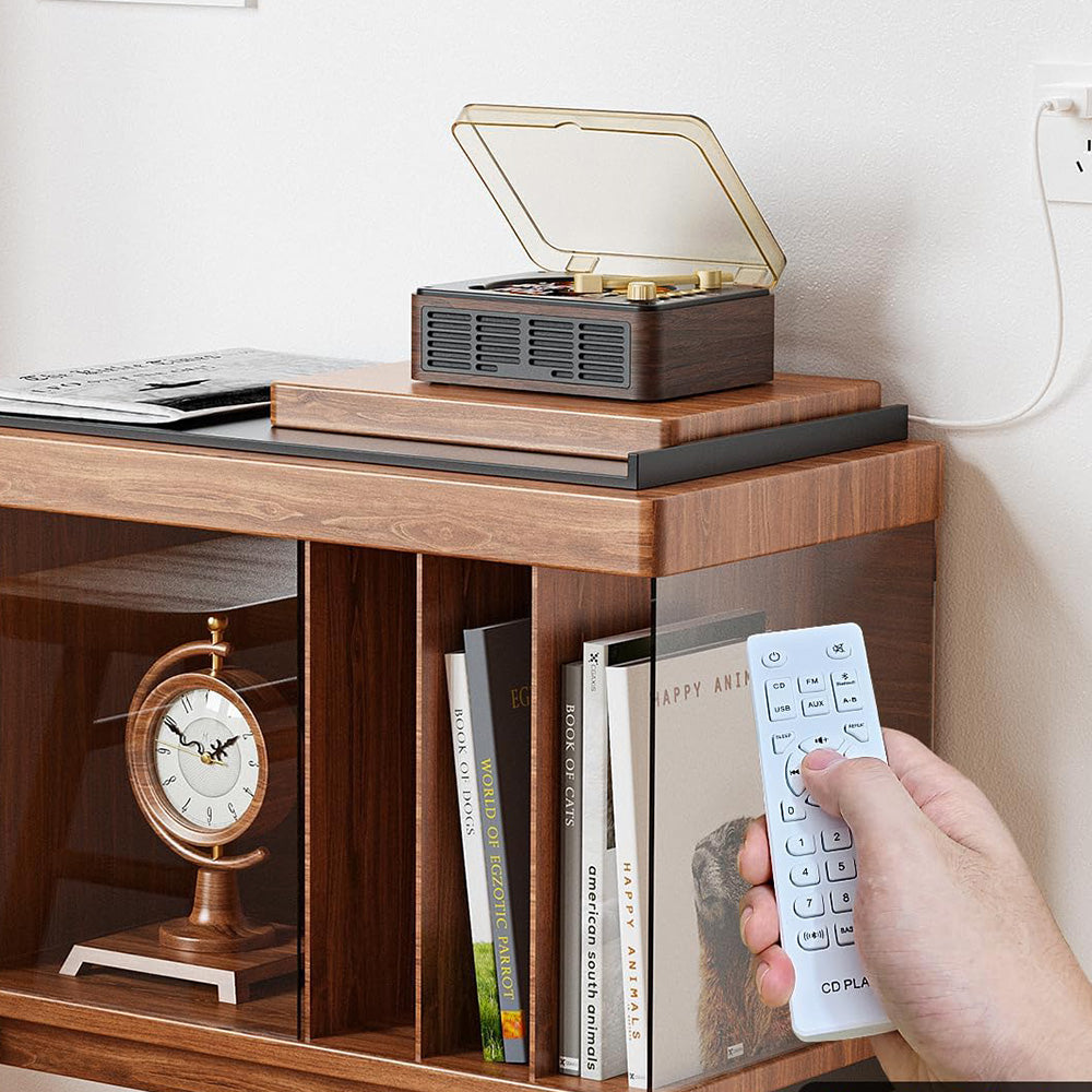 Retro CD Player Multifunctional Music Player with Bluetooth FM Radio for Home Use