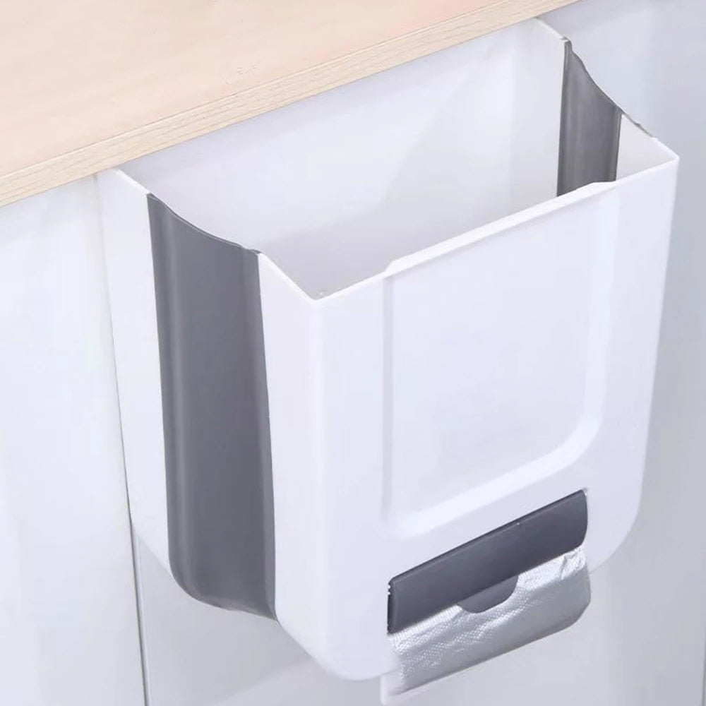 Hanging Kitchen Trash Can Foldable Waste Bin for Kitchen
