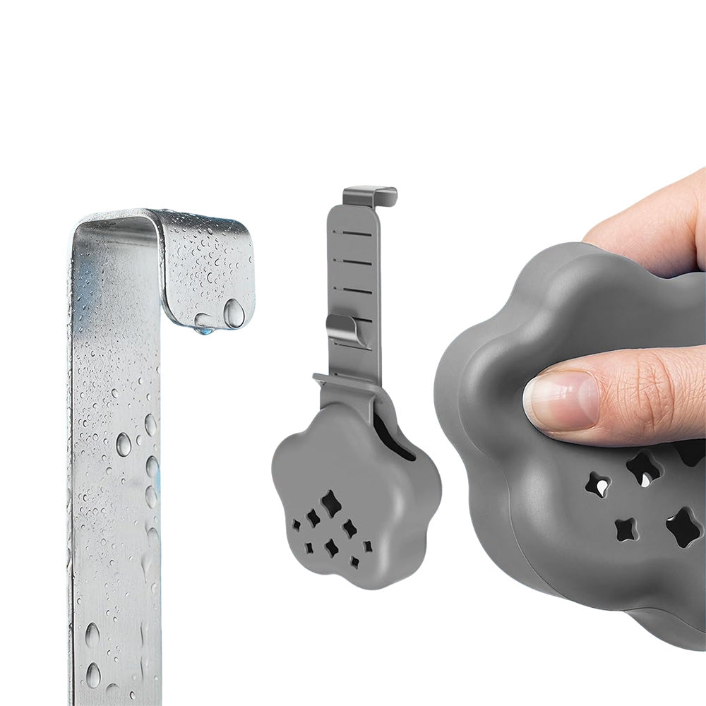 Adjustable Silicone Metal Toilet Tank Cleaning Tablet Hanging Holder