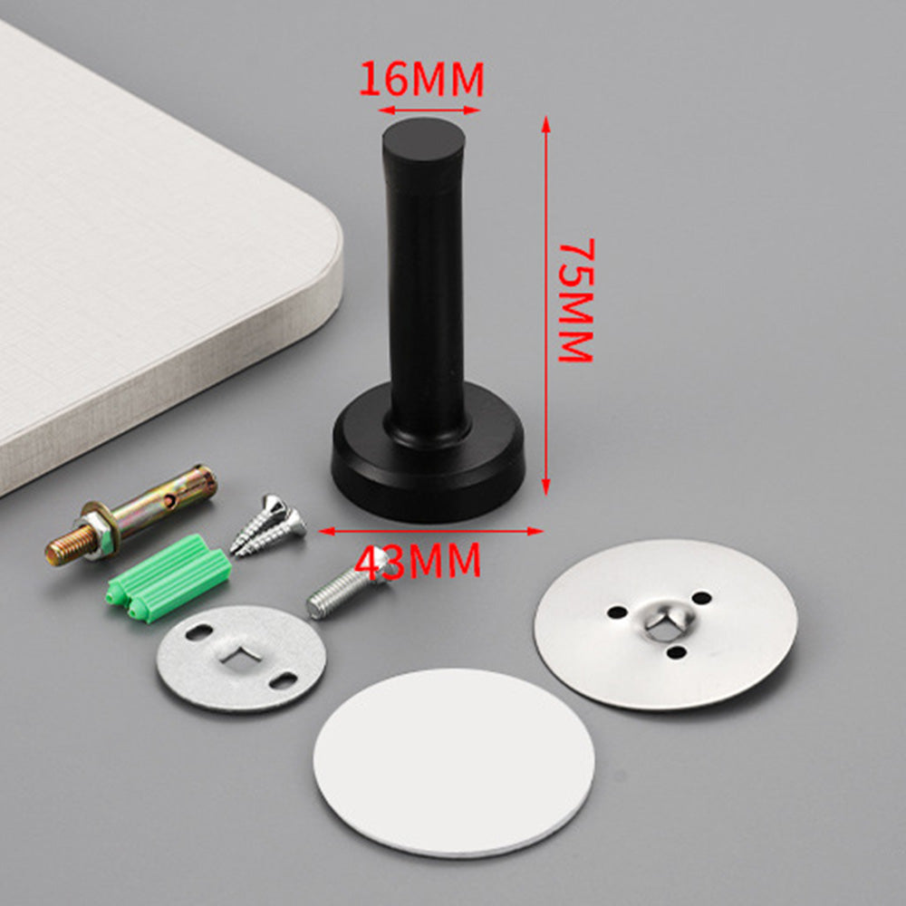 4 Pack Stainless Steel Door Stop Strong Adhesive No-Drill with Rubber Bumper