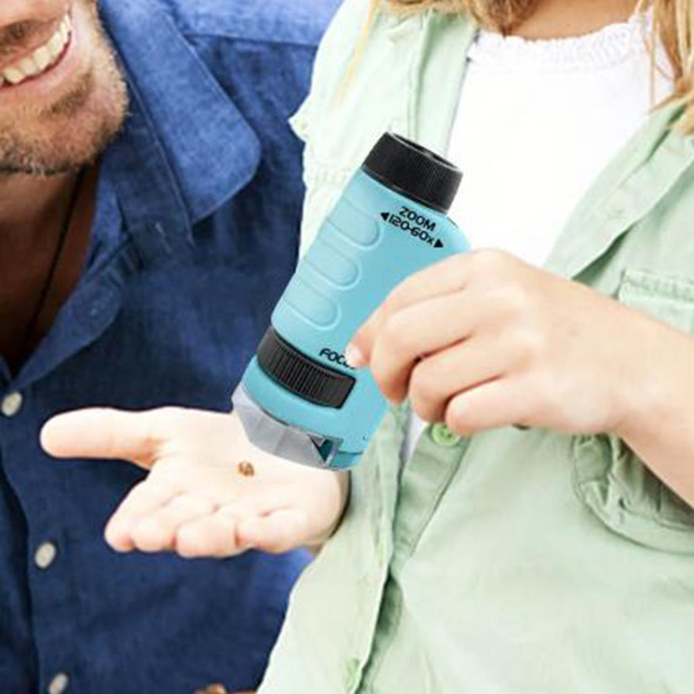 Portable Pocket Microscope Science Educational Toy with 12 Microscope Slides