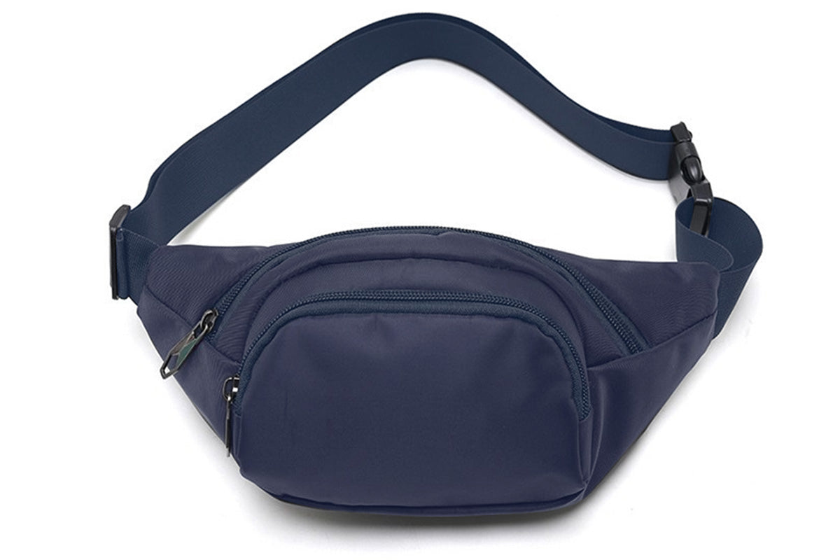 Waist Bag With 3 Zipper Pockets Crossbody Bag Unisex Large Fanny Pack For Travel Holiday