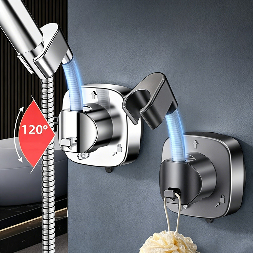 Detachable Suction Cup Shower Head Holder 360 Degree Rotation Adjustment for Bathroom Bathtub Rental Hotel