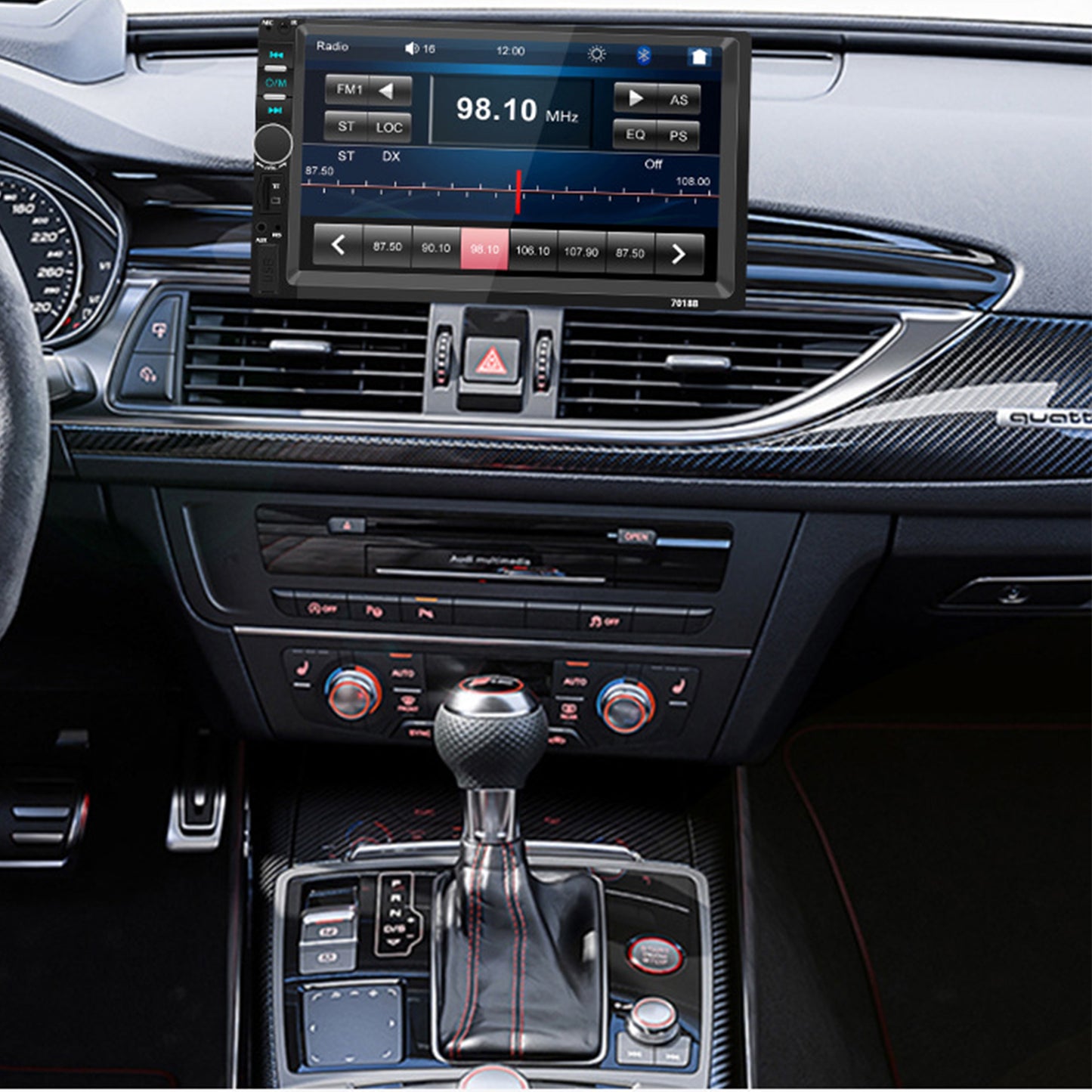 7-inch Touch Screen Bluetooth Double din Car Stereo Radio Compatible with Carplay/Android with Rear View Camera Remote