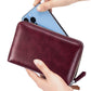 Travel Wallet Genuine Leather Card Holder Wallet with Zipper