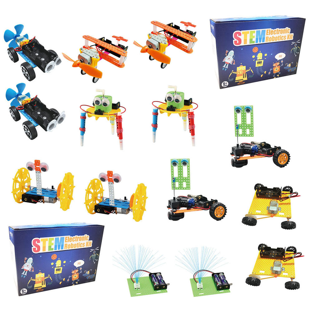 14Pcs STEM Robot Building Kits Engineering Electric Motor Kit for Learning & Fun