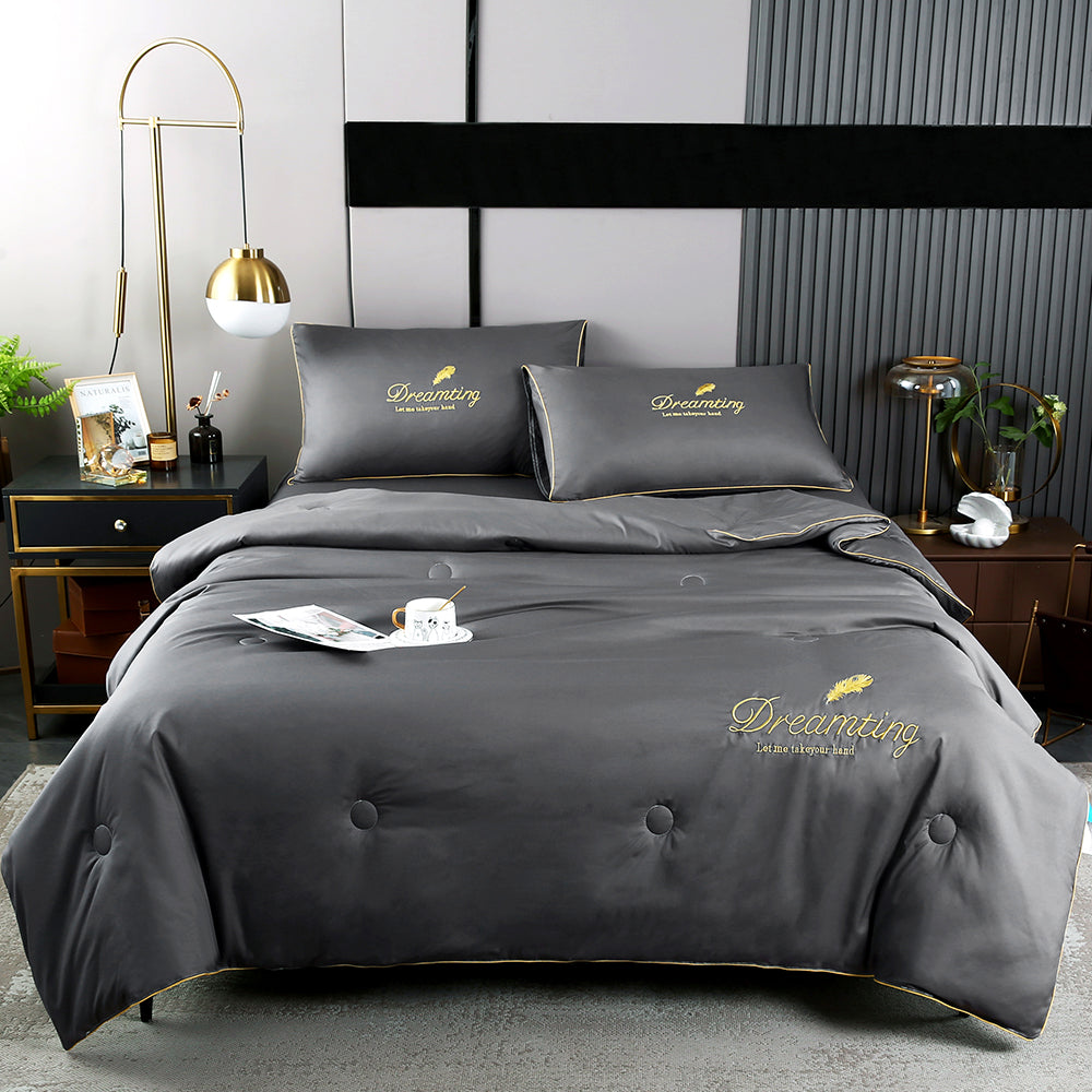Summer Cool Feeling Quilt Bed Sheets and Pillowcases Set