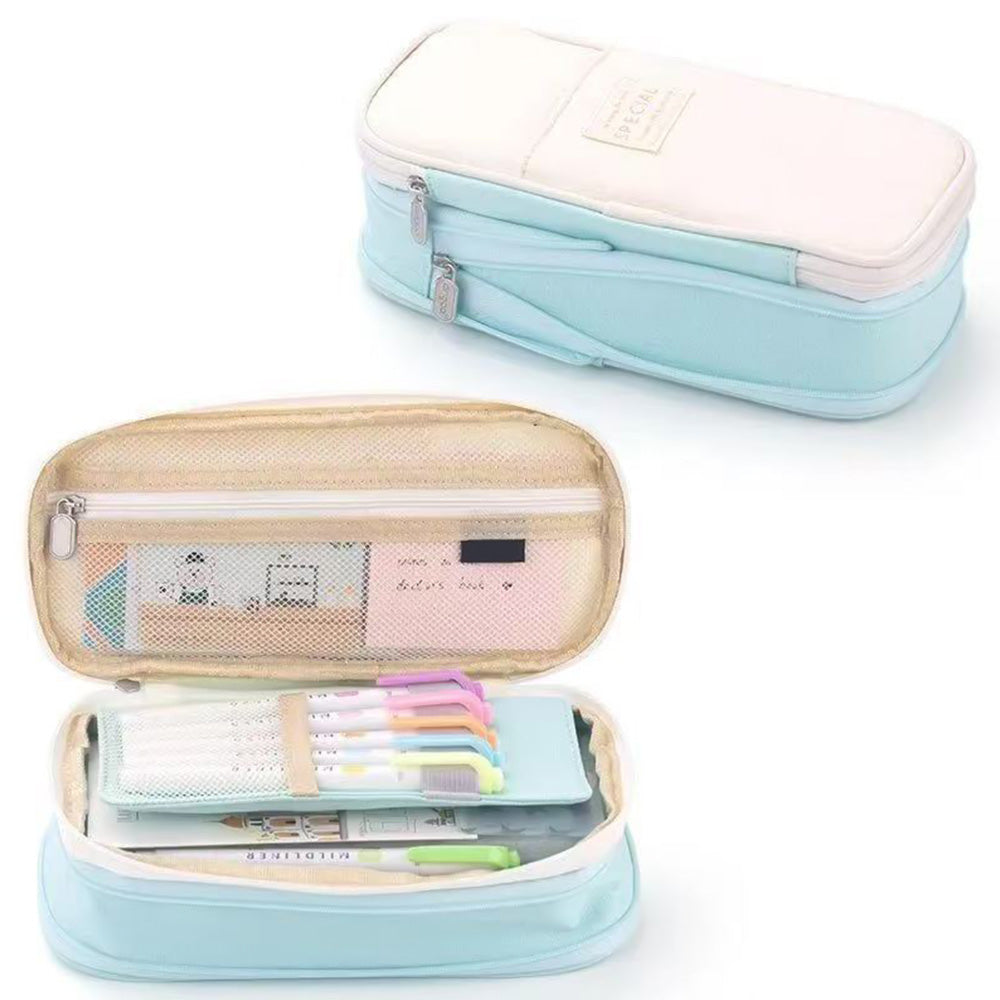 Large Capacity Expandable Zipper Pencil Case