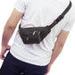 Unisex Genuine Leather Zip Waist Bag