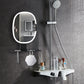 Bathroom Anti Fog Mirror with Lights Built In Shelf No Drilling Installation for Shower Room