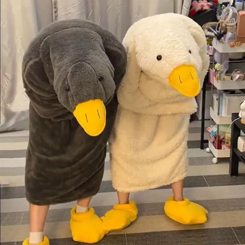 Oversized Hoodie Blanket Cartoon Goose Fleece Wearable Blanket-Style 2