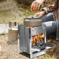 Portable Folding Stainless Steel Wood-Burning Camping and Barbecue Stove