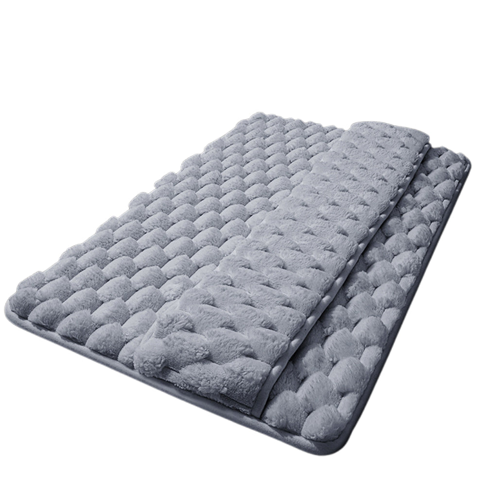Memory Foam Bathroom Mat Wipe-Off Sole Mat Plush Absorbent Shower Mat-Gray