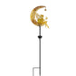 Iron Solar Garden Statues Outdoor Decor Fairy Figurine Light Stake-Moon