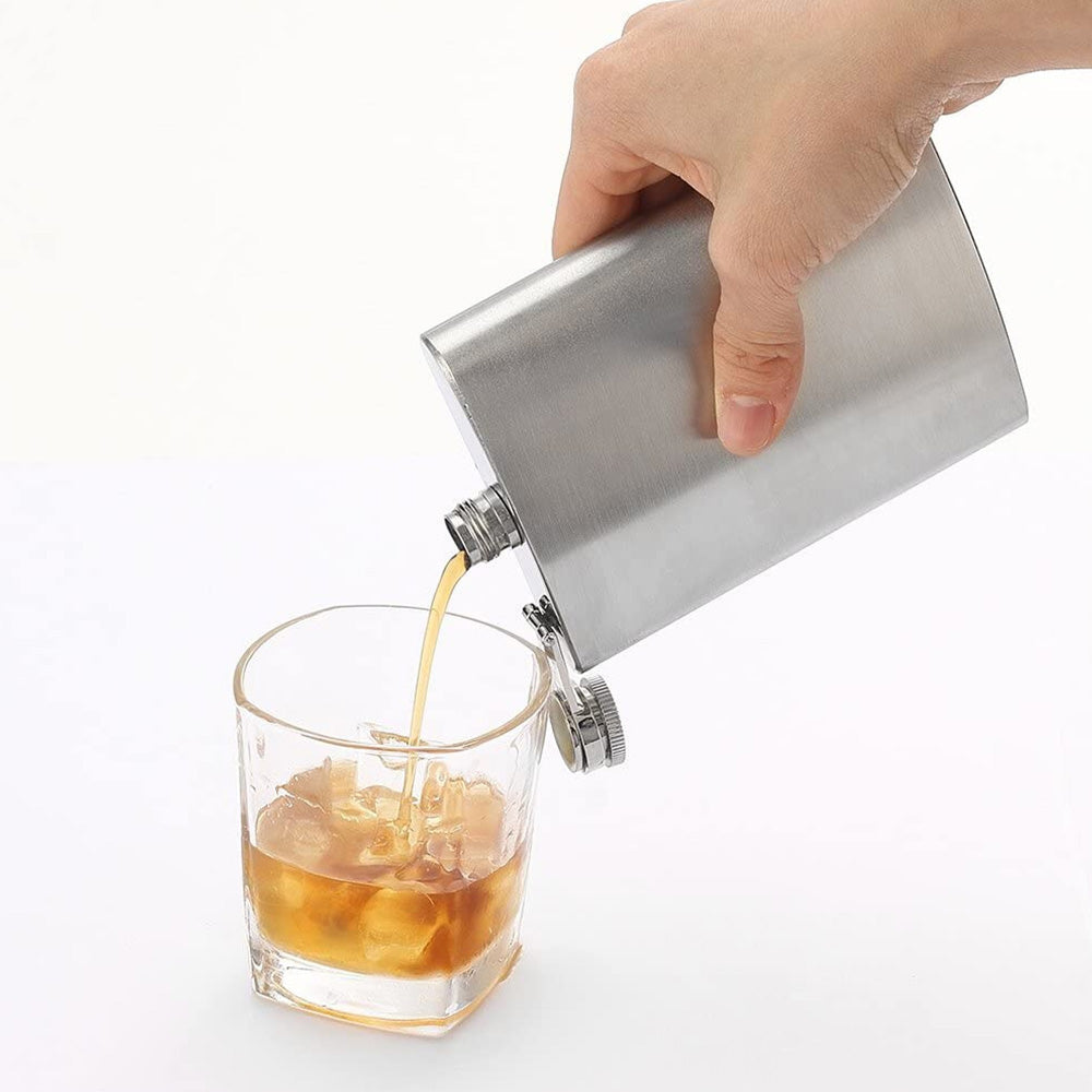 Stainless Steel Hip Flask for Men Portable Leak Resistant Pocket Liquor Bottle for Outdoor Travel