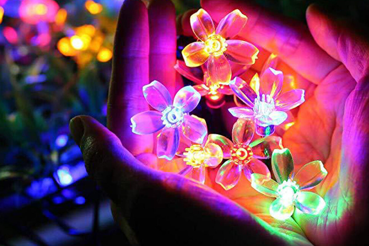 Outdoor Solar String Flower Lights Fairy Lights for Garden and Christmas Decoration