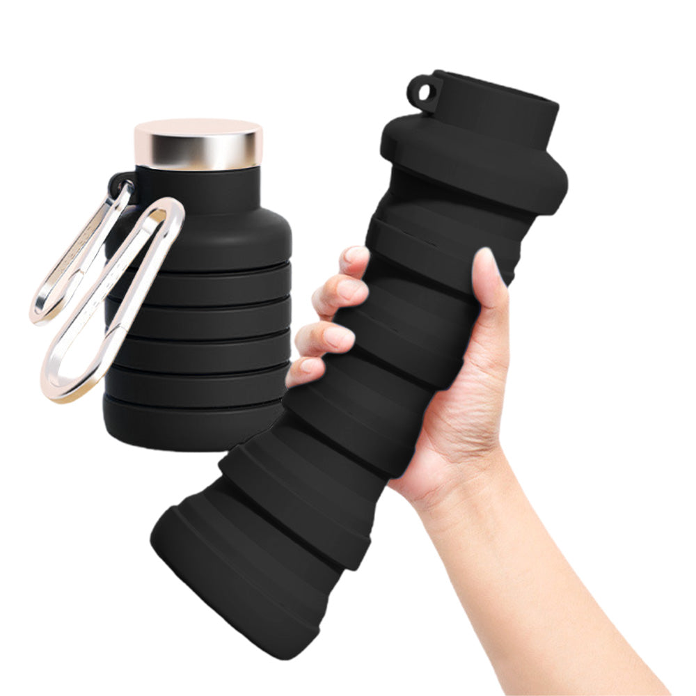 500ml Collapsible Silicone Water Bottle with Hanging Hole for Outdoor Office