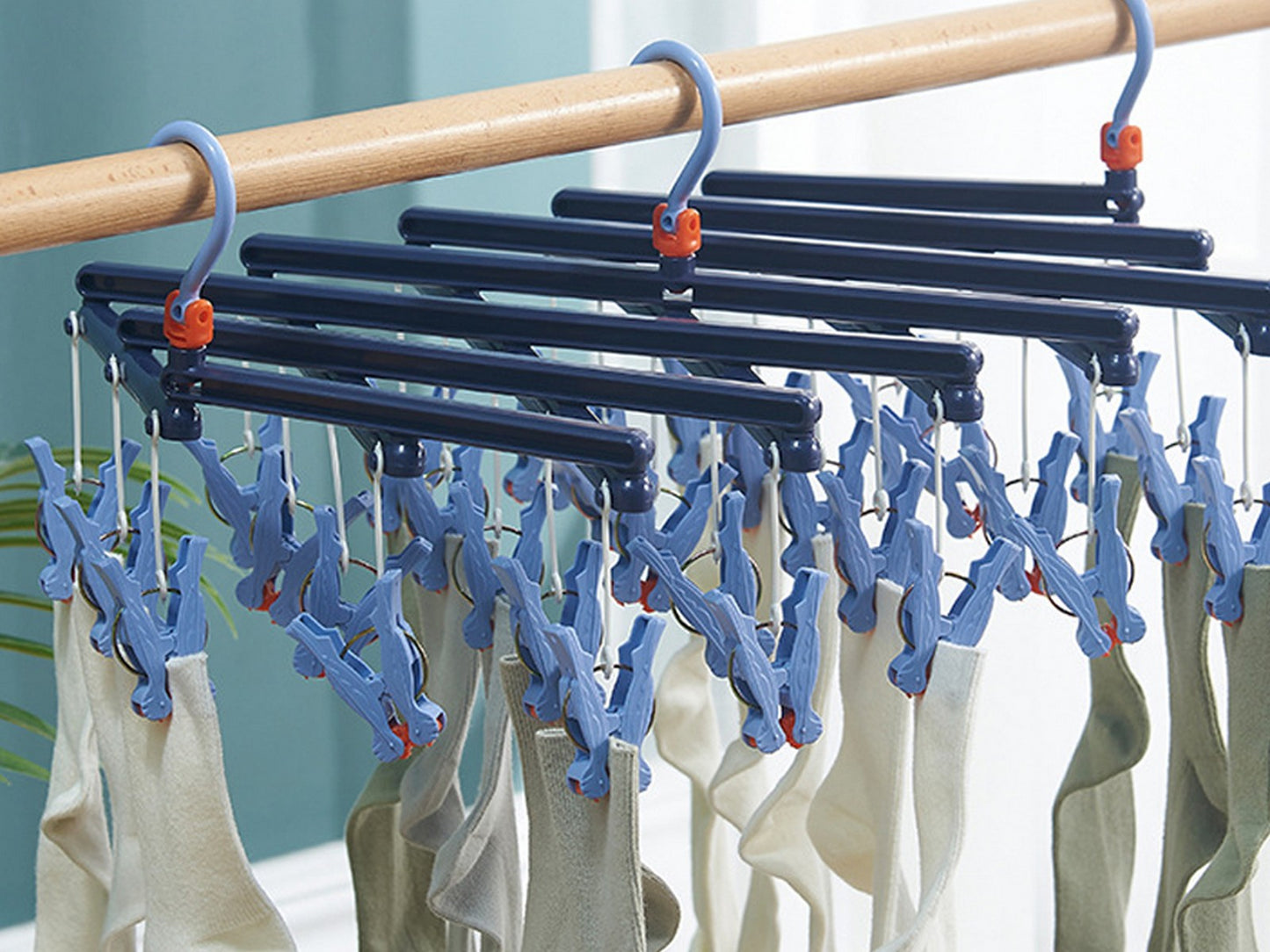 14/19/29 Clips Folding Hanging Hanger Multi Functional Windproof Socks Clip Clothes Hanger
