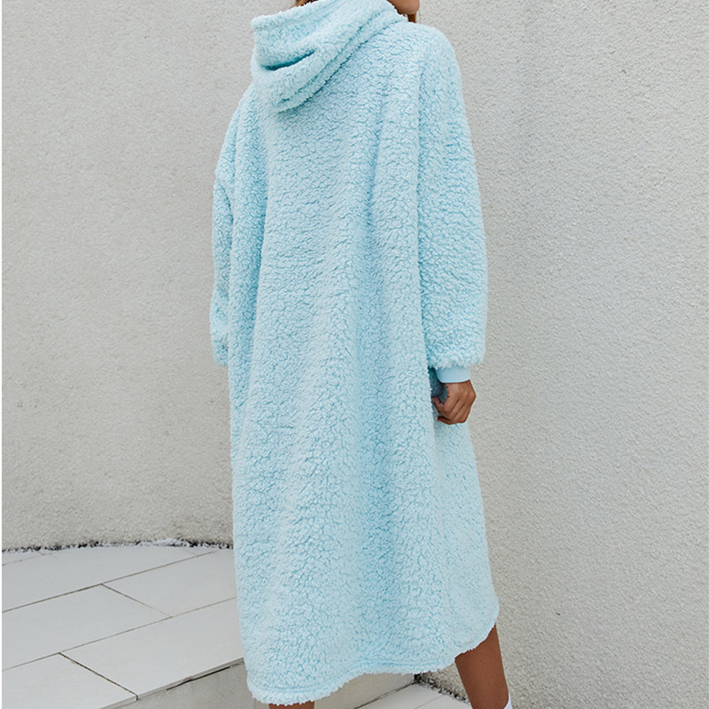 Reversible Faux Shearling Hooded Blanket