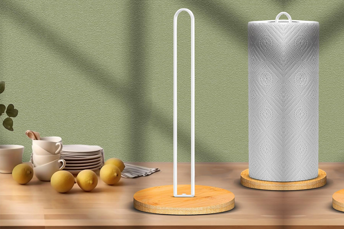 Paper Towel Holder Freestanding for Kitchen Countertop with Non Slip Base
