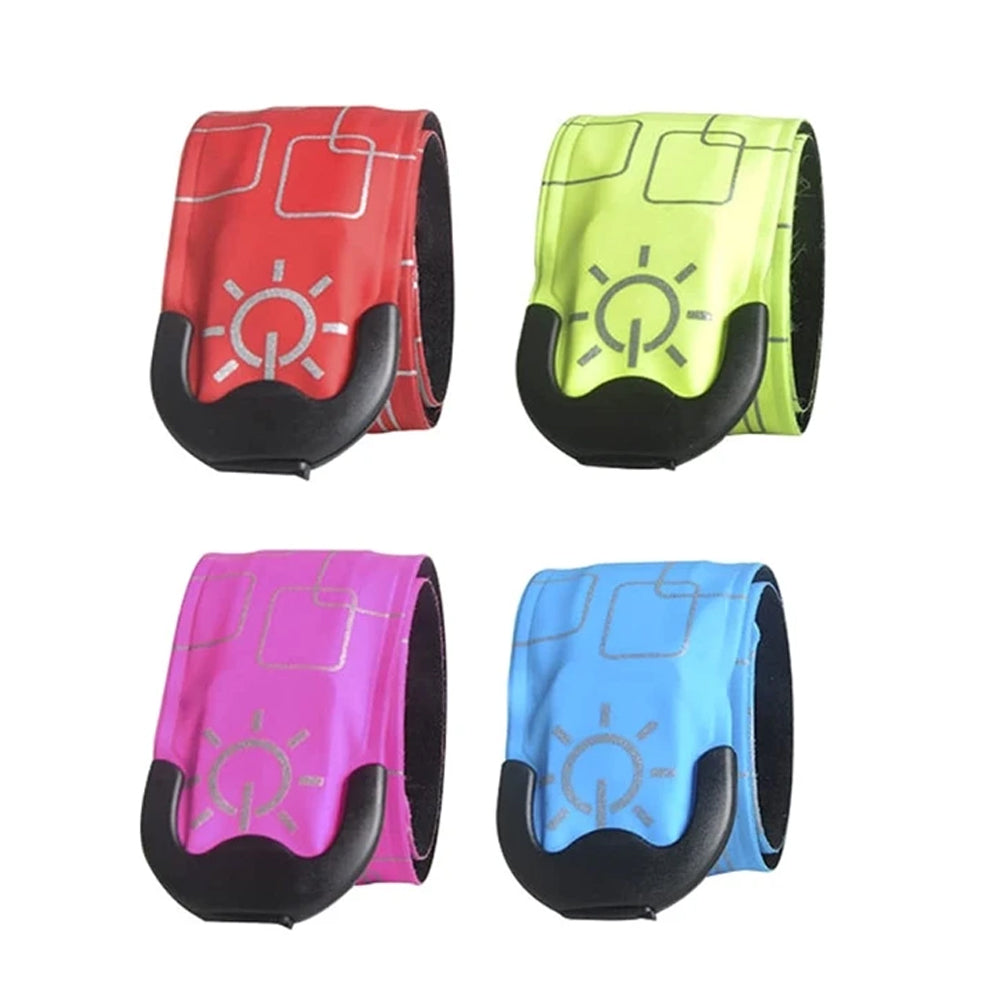 2Pcs LED Light-Up Armband Security Belt Night Running Cycling Arm Band