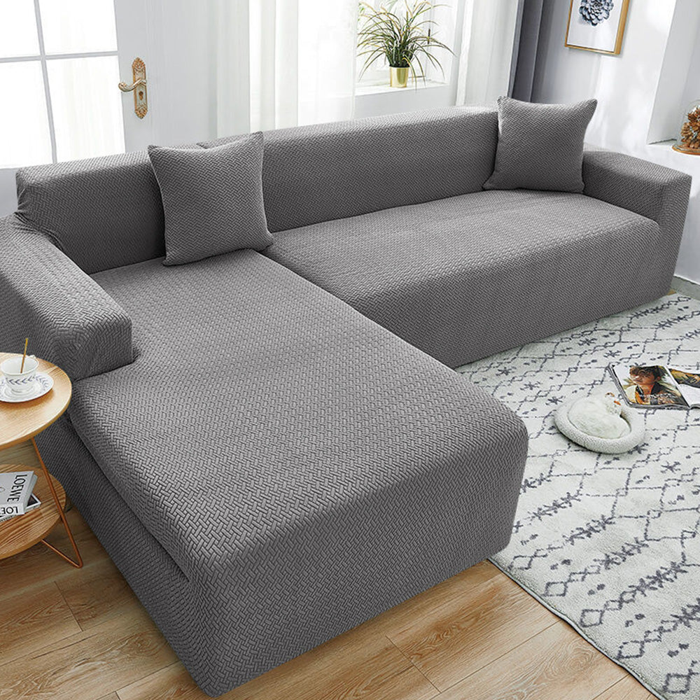 Elastic Full-Cover T-Shaped Jacquard Universal Sofa Slipcover for 1-4 Seater