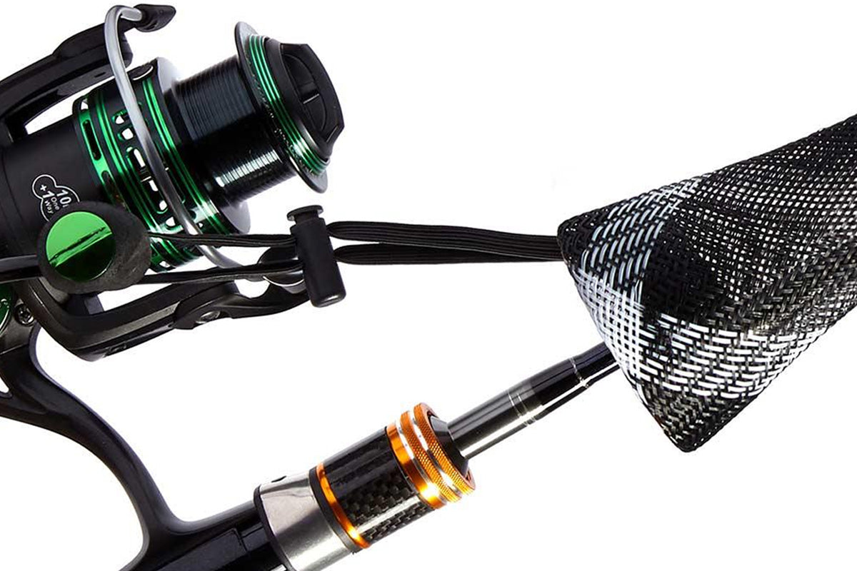 2Pcs Fishing Rod Socks with Elastic Strap Fishing Rod Sleeve for Baitcasting